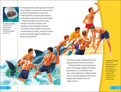 DK Super Readers Level 4 Spanish Translation Shark Attach - Ataques de tiburones interior 4 (ISBN 9780593966662)