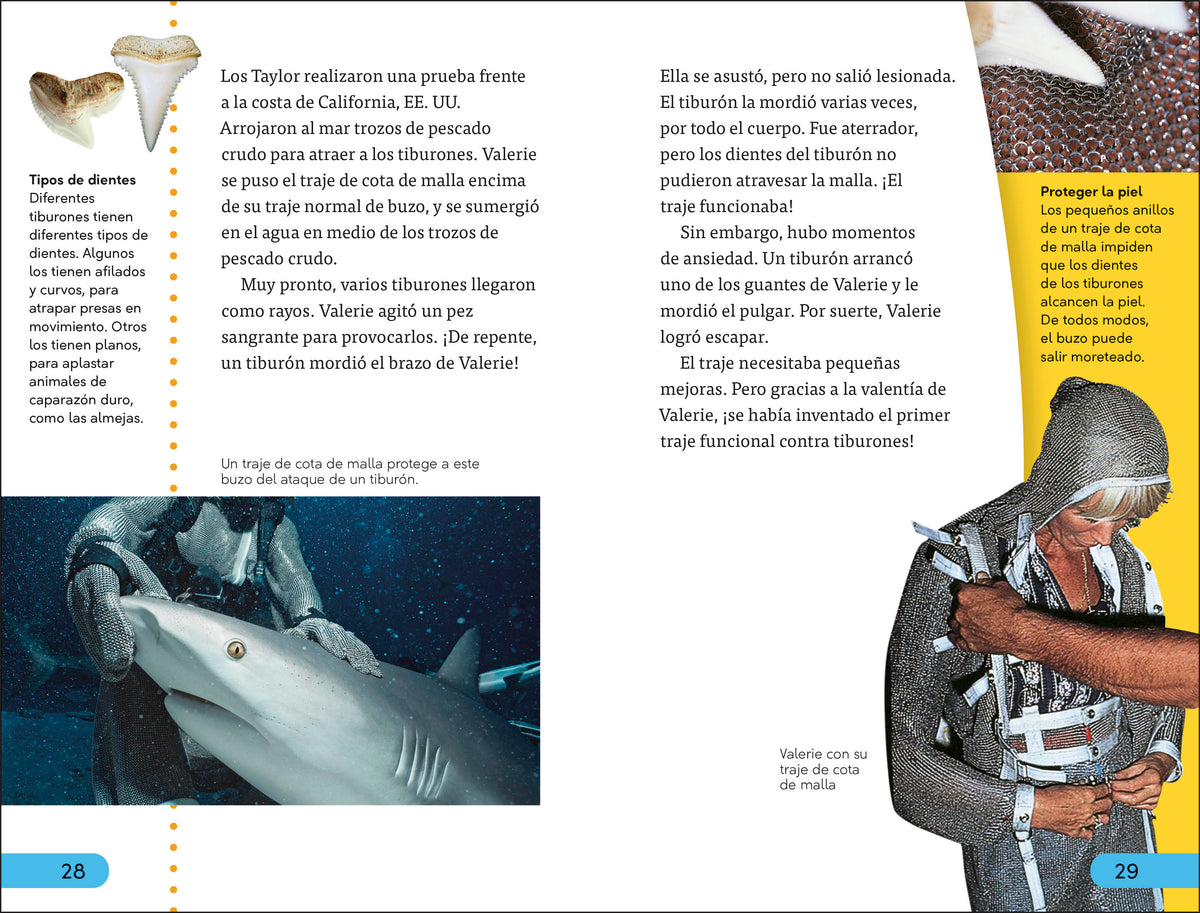 DK Super Readers Level 4 Spanish Translation Shark Attach - Ataques de tiburones interior 5 (ISBN 9780593966662)