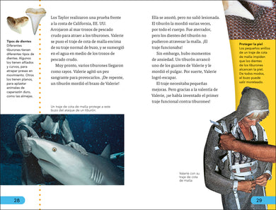 DK Super Readers Level 4 Spanish Translation Shark Attach - Ataques de tiburones interior 5 (ISBN 9780593966662)