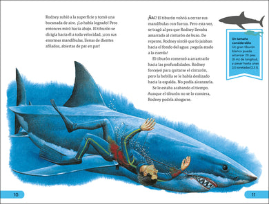 DK Super Readers Level 4 Spanish Translation Shark Attack - Ataques de tiburones interior 1 (ISBN 9780593966679)