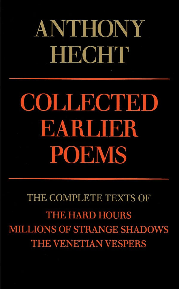 Collected Earlier Poems of Anthony Hecht-Poetry-買書書 BuyBookBook