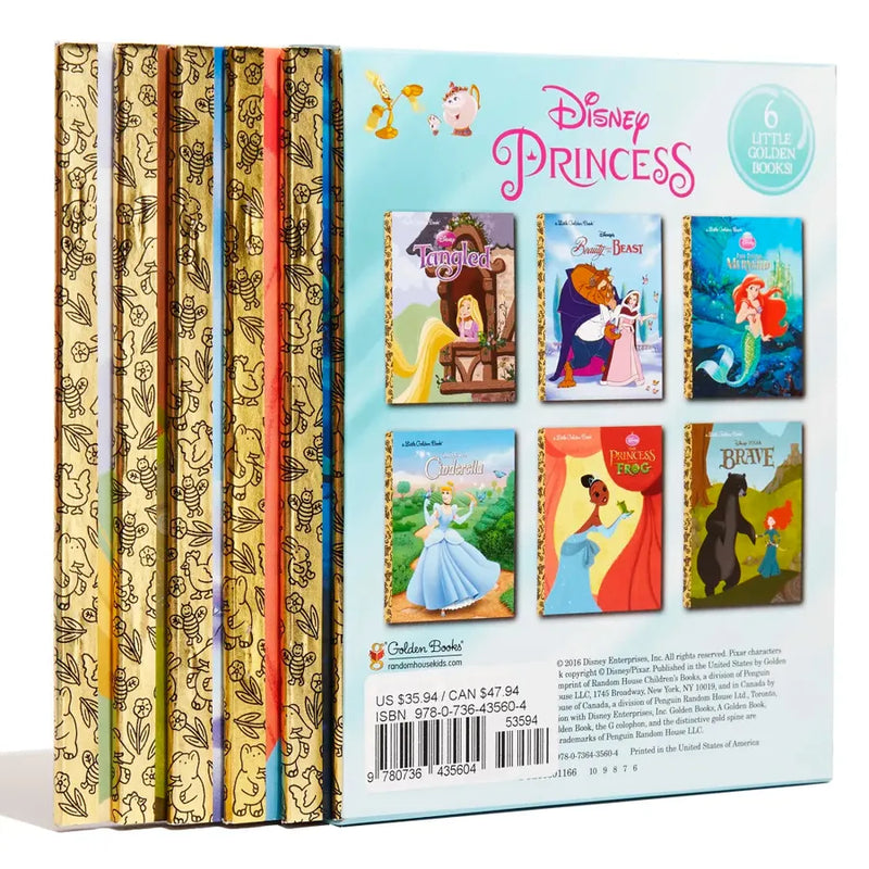 Disney Princess Little Golden Book Library -- 6 Little Golden Books US - Multiple-component retail product, boxed