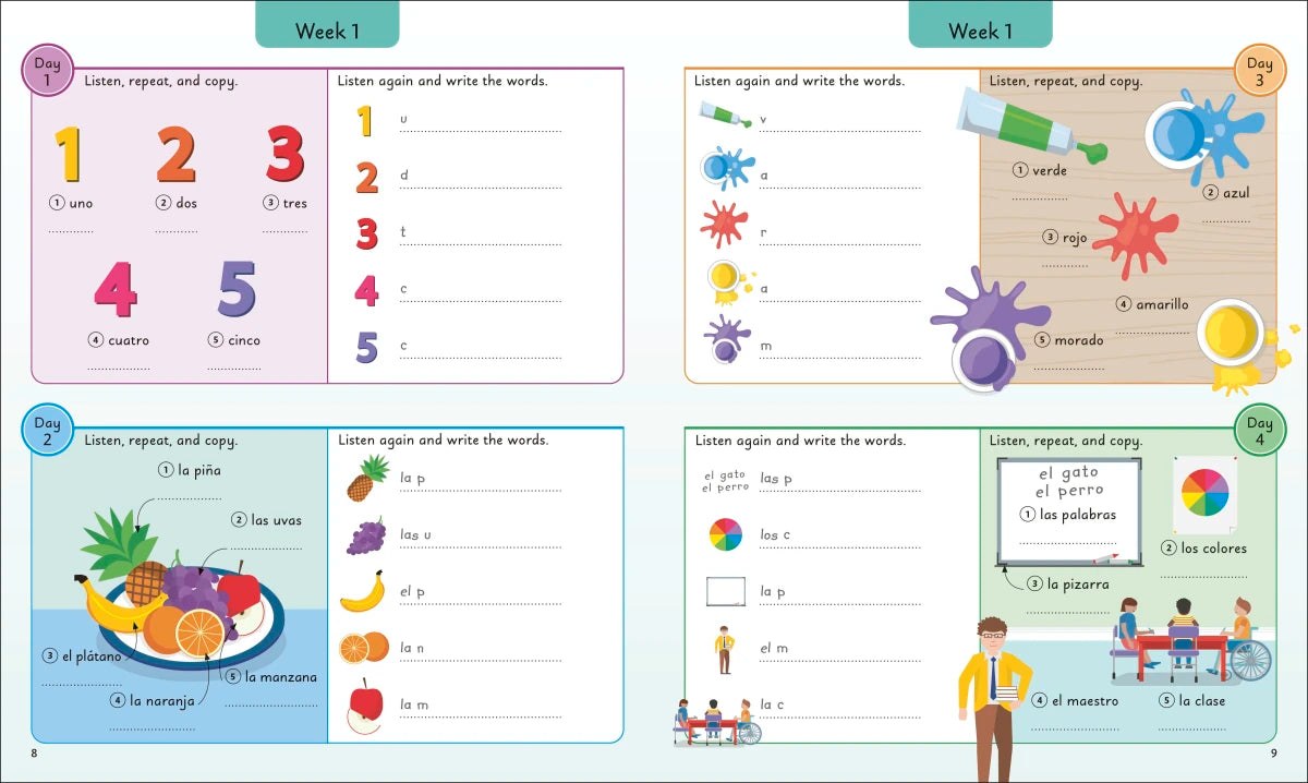 Spanish for Everyone Junior: 5 Words a Day US - Book