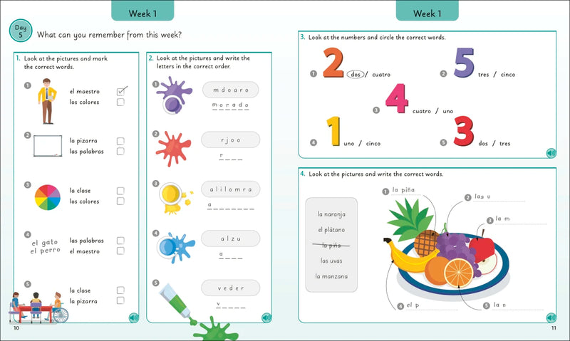 Spanish for Everyone Junior: 5 Words a Day US - Book