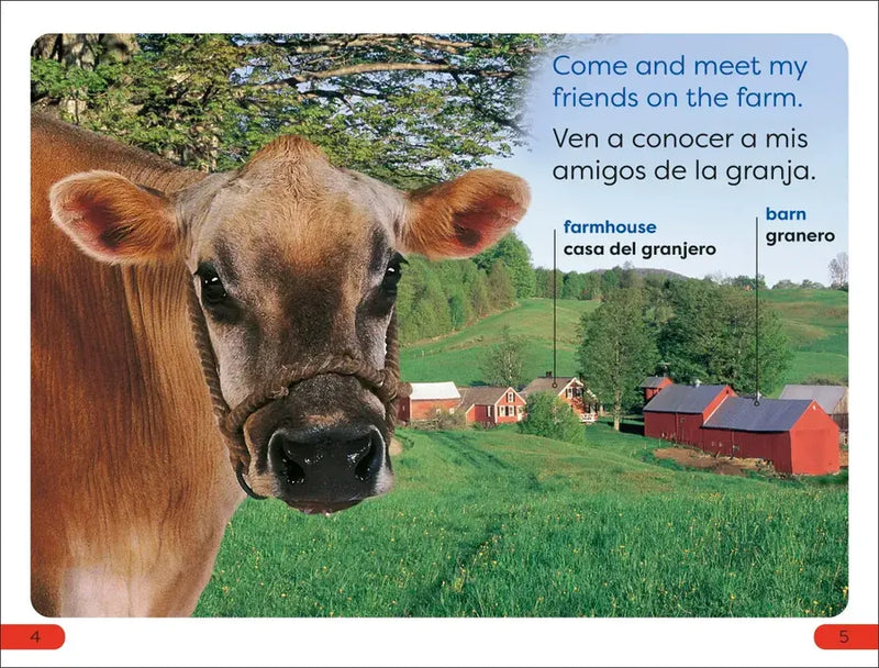 DK Super Readers Pre-Level English-Spanish Bilingual Farm Animals â€“ Los animales de la granja US - Hardback