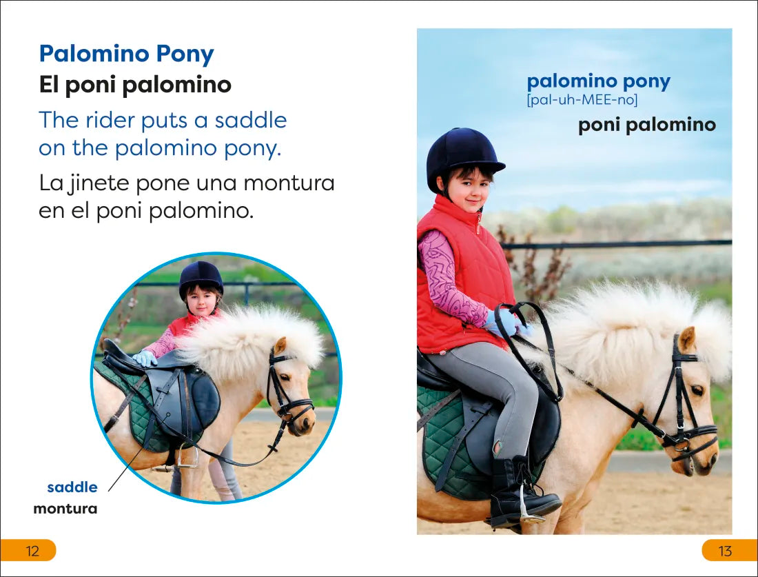 DK Super Readers Level 1 English-Spanish Bilingual Ponies and Horses â€“ Ponis y caballos US - Hardback