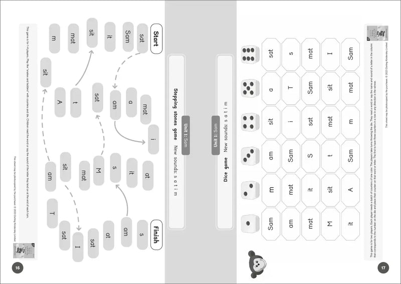Phonic Books Dandelion Readers Reading and Writing Activities Set 1 Units 1-10 Sam (Alphabet Code Blending 4 and 5 Sound Words) US - Paperback / softback