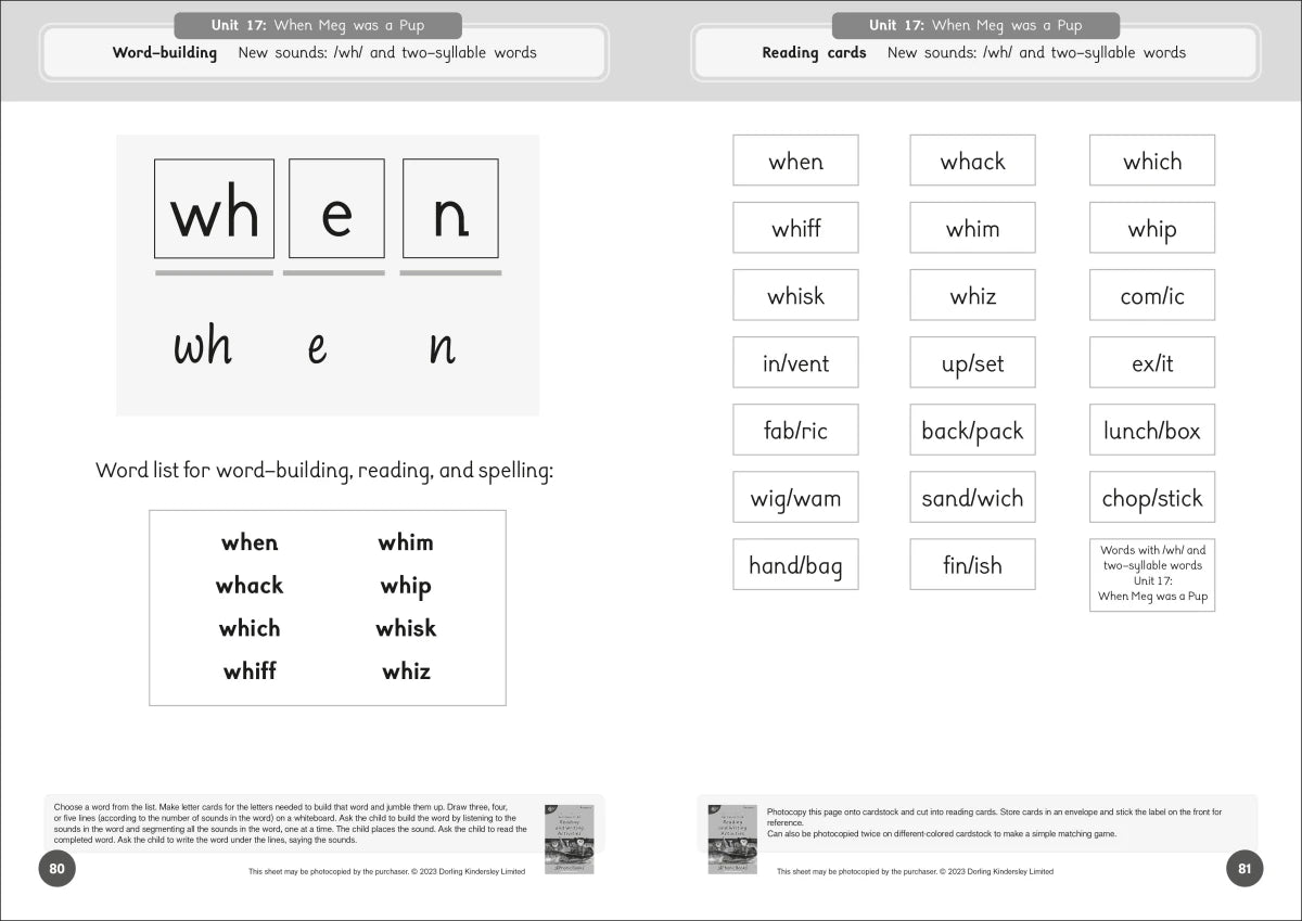 Phonic Books Dandelion Readers Reading and Writing Activities Set 1 Units 11-20 Pip Gets Rich (Two Letter Spellings sh, ch, th, ng, qu, wh, -ed, -ing, -le) US - Paperback / softback