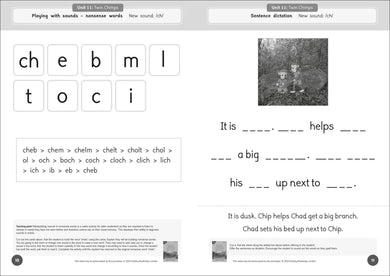 Phonic Books Dandelion Readers Reading and Writing Activities Set 2 Units 11-20 Twin Chimps (Two Letter Spellings sh, ch, th, ng, qu, wh, -ed, -ing, -le) US - Paperback / softback