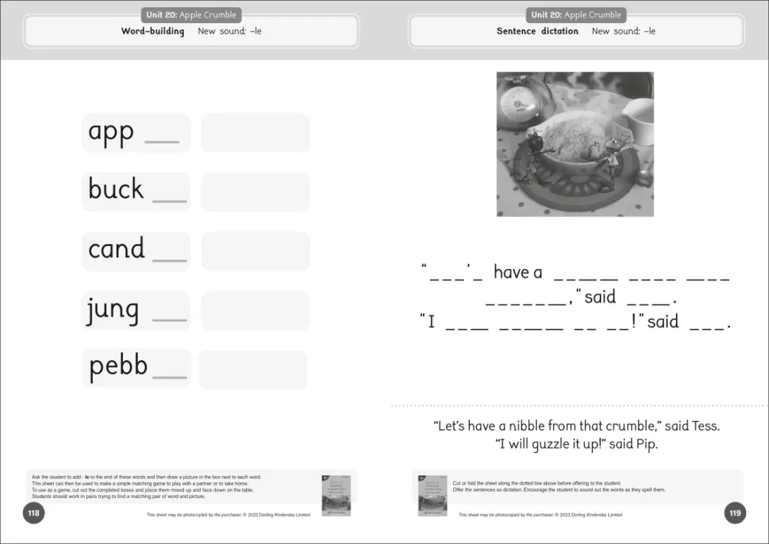 Phonic Books Dandelion Readers Reading and Writing Activities Set 2 Units 11-20 Twin Chimps (Two Letter Spellings sh, ch, th, ng, qu, wh, -ed, -ing, -le) US - Paperback / softback