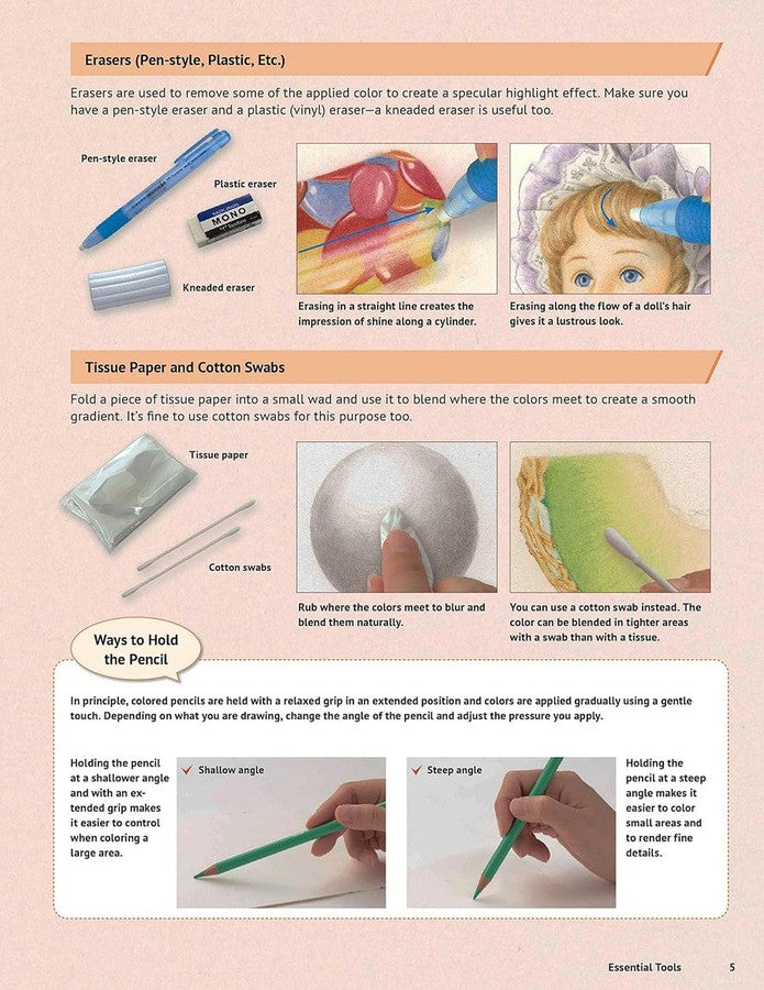 A Beginner's Guide to Colored Pencil Drawing: Realistic Drawings in 14 Easy Lessons! (Yoshiko Watanabe)-Children’s / Teenage general interest: Art/ music/ drama and film-買書書 BuyBookBook