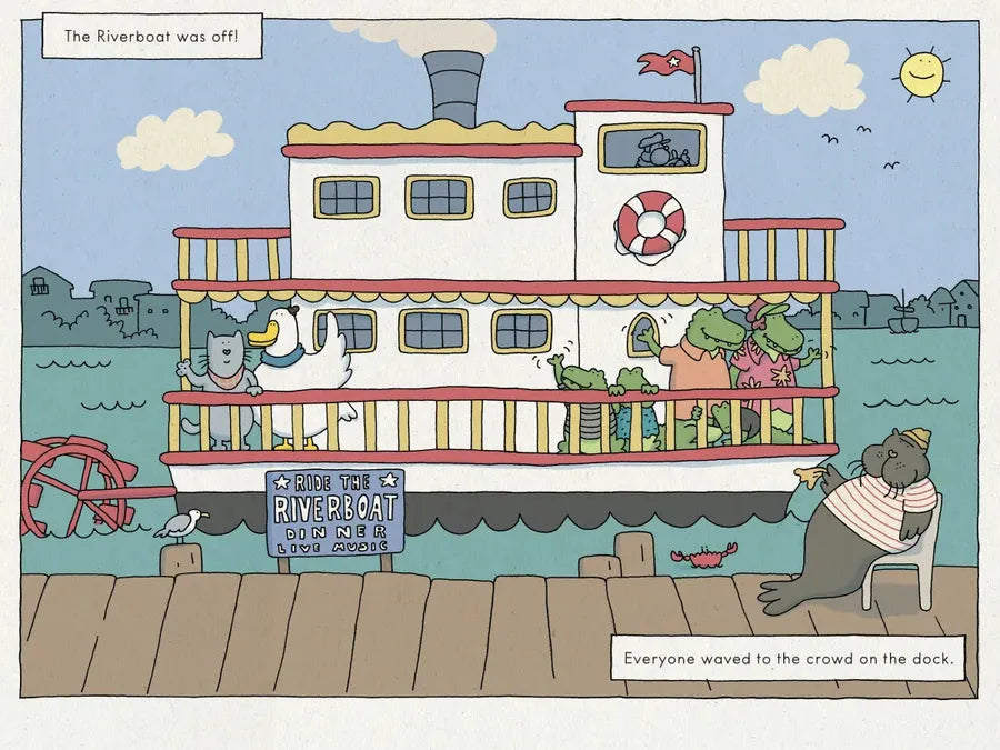 Duck and Cat Ride the Riverboat US - Hardback