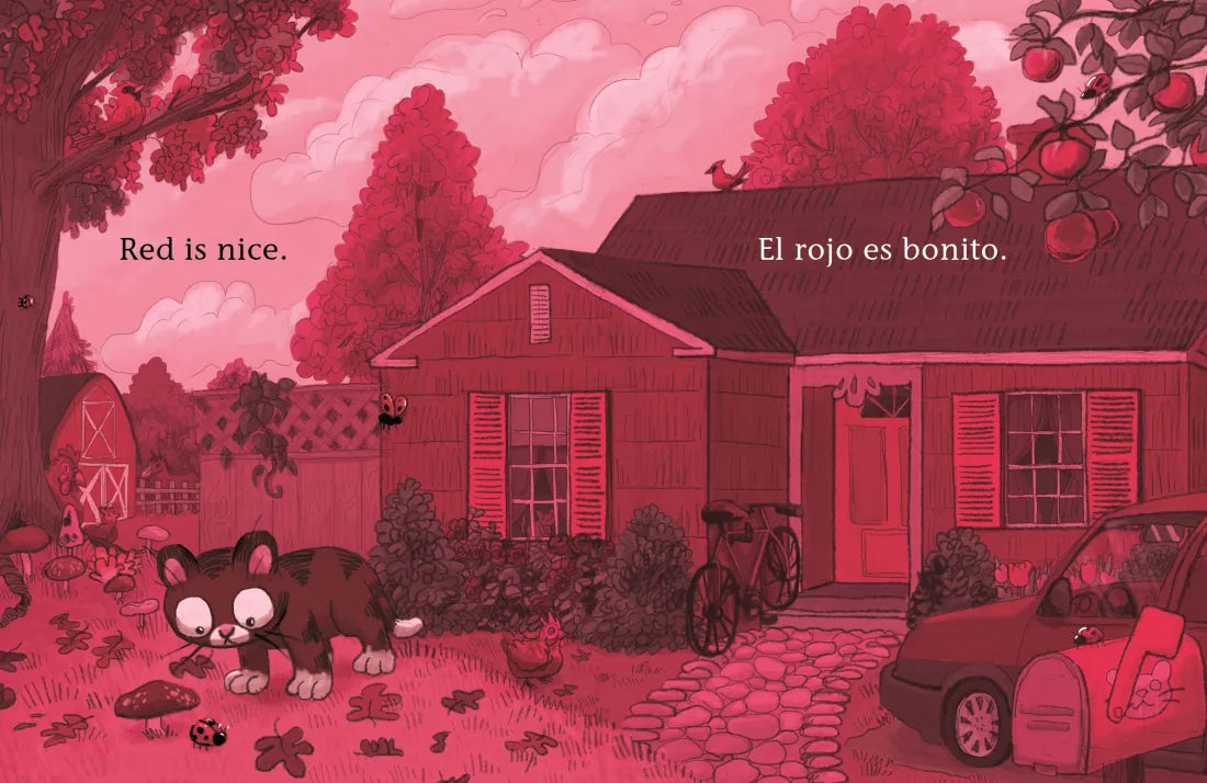 Cat Likes Red / A Gato le gusta el rojo US - Board book