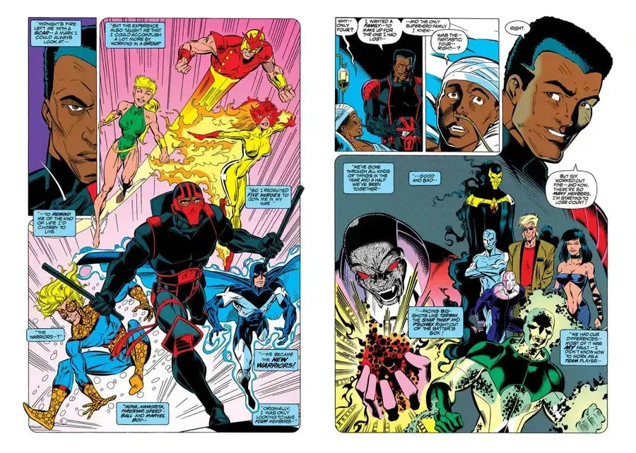New Warriors: Nova & Night Thrasher Omnibus Chris Marrinan Cover US - Hardback
