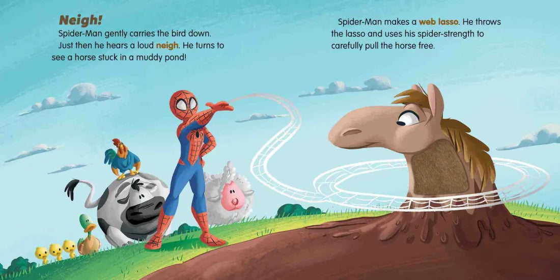 Marvel Beginnings: Spider Man Goes to the Farm US - Board book