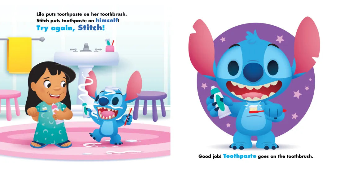 Disney Baby: Try Again, Stitch: Toothbrushes Are for Teeth! US - Board book