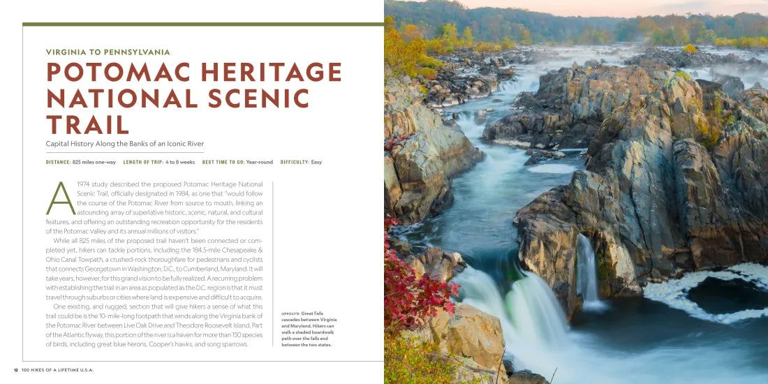 100 Hikes of a Lifetime U.S.A. US - Hardback