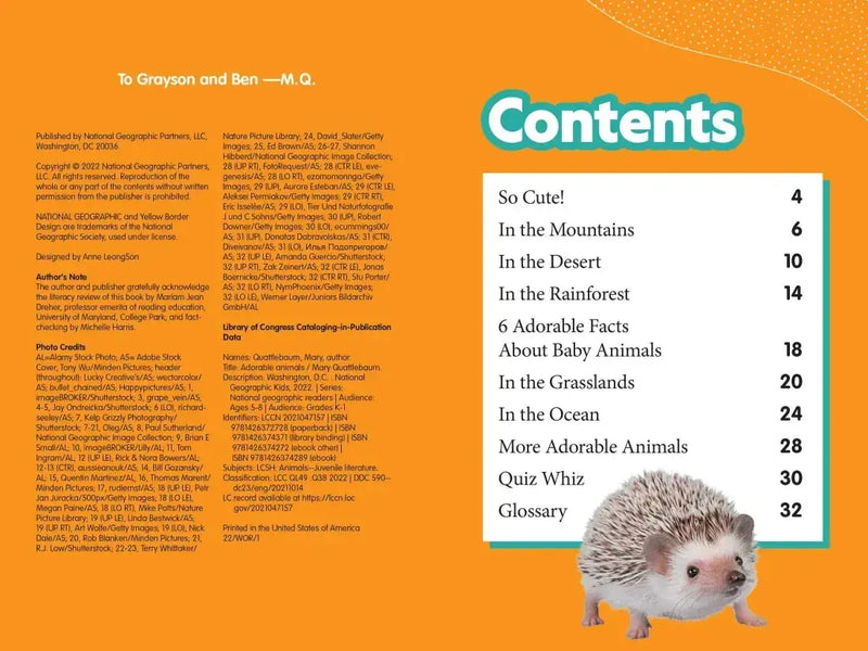 Adorable Animals (National Geographic Kids Readers, Level 2) US - Paperback / softback