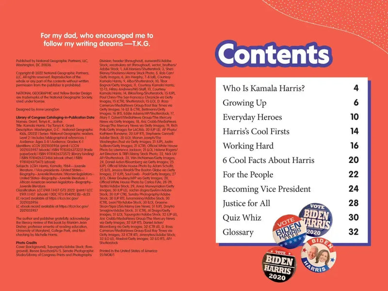 Kamala Harris (National Geographic Kids Readers, Level 2) US - Paperback / softback
