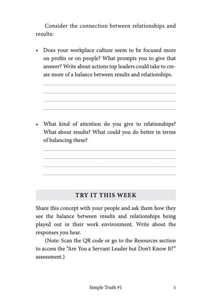 Simple Truths of Leadership Playbook US - Hardback
