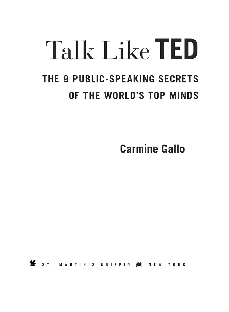 Talk Like TED (Carmine Gallo)