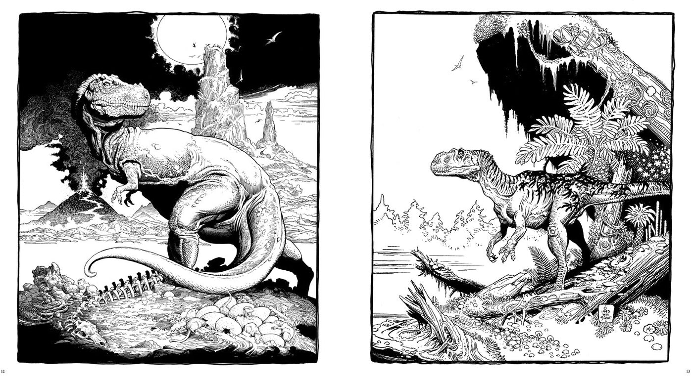 Dinosaurs: A Coloring Book by William Stout inside page 2