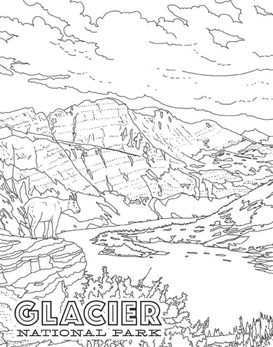 National Parks Poster Coloring Book inside page 2