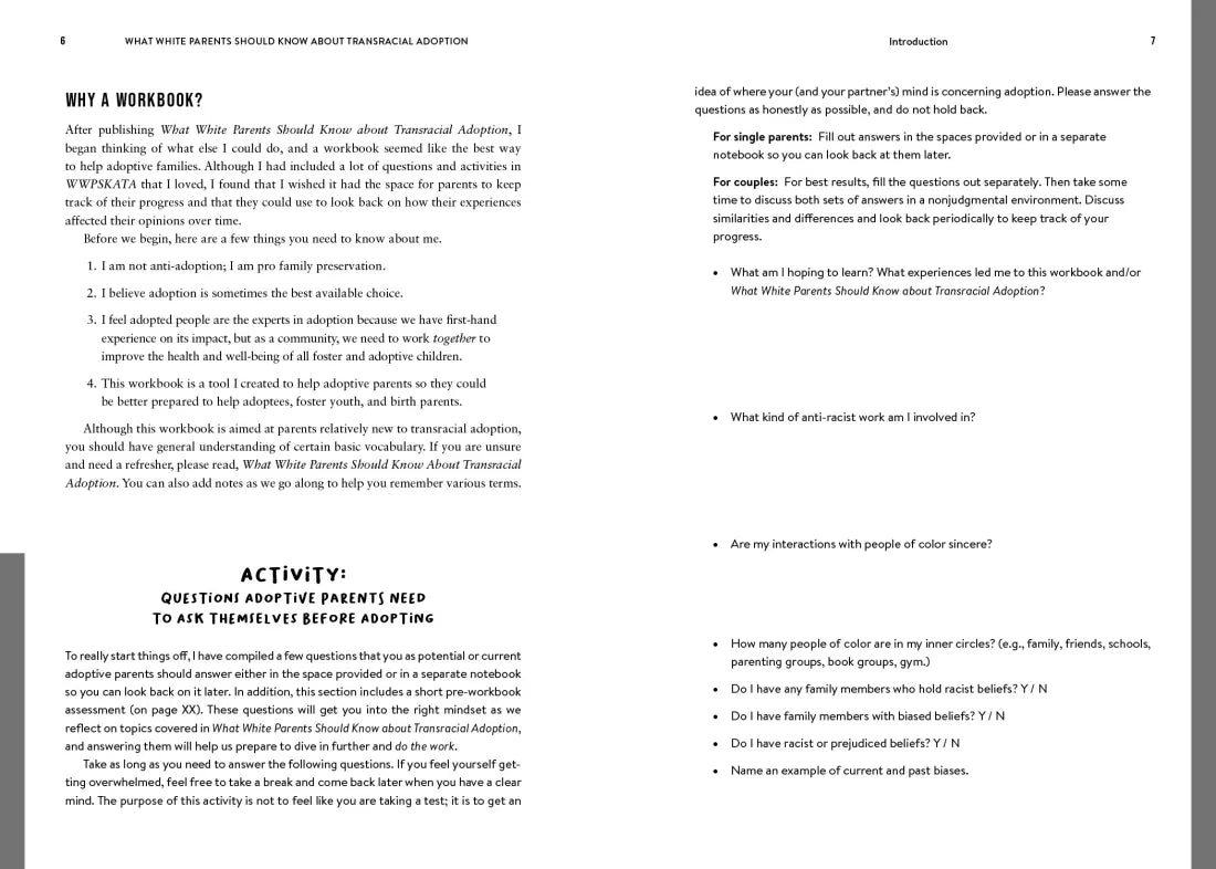 What White Parents Should Know about Transracial Adoption--The Workbook US - Paperback / softback