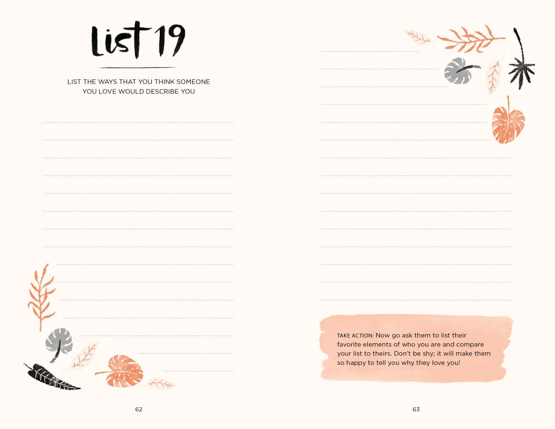 52 Lists for Happiness Floral Pattern US - Diary or journal