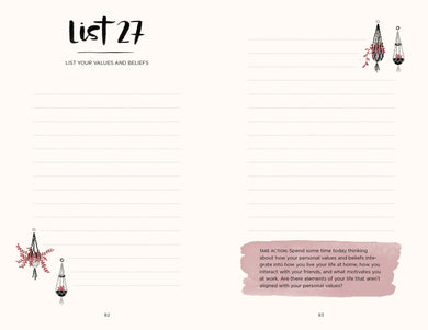 52 Lists for Happiness Floral Pattern US - Diary or journal