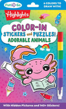 Color-In Stickers and Puzzles! Adorable Animals-Children’s interactive and activity books and kits-買書書 BuyBookBook