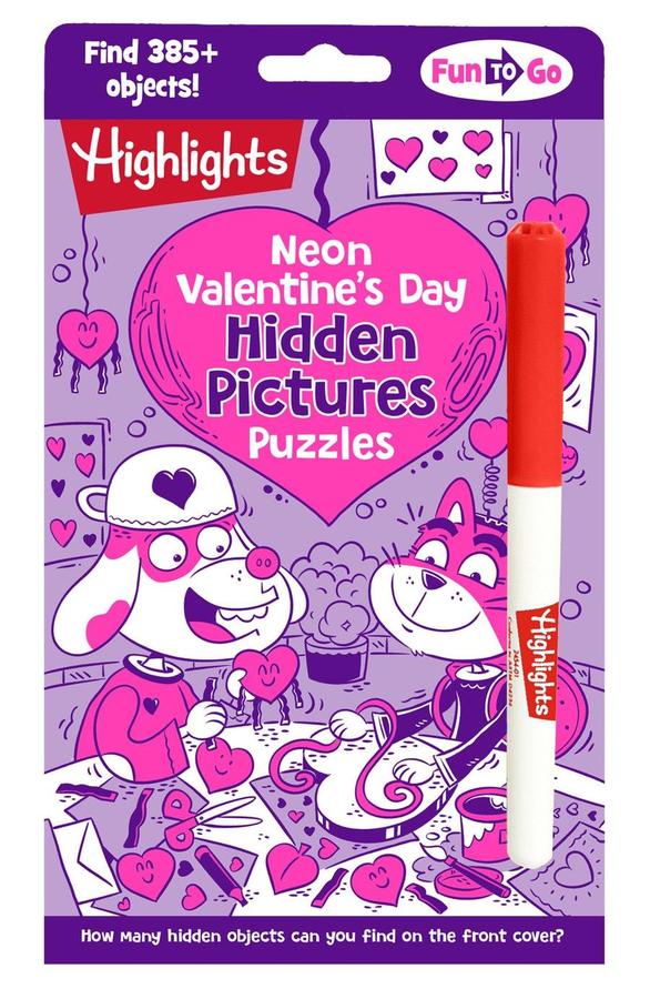 Neon Valentine's Day Hidden Pictures Puzzles-Children’s / Teenage general interest: Places and peoples-買書書 BuyBookBook