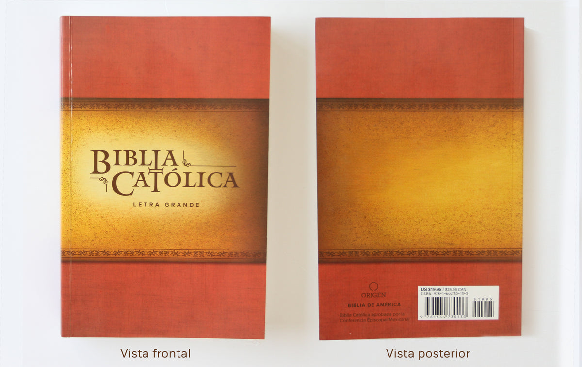 La Biblia Católica: Tapa blanda, tamaño grande, letra grande. Rústica, roja / Catholic Bible interior 2 (ISBN 9781644730133)