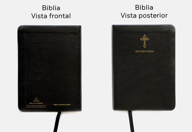 Biblia Católica en español. Símil piel negro, tamaño pequeño / Catholic Bible. Spanish-Language, Leathersoft, Black, Compact interior 3 (ISBN 9781644731628)