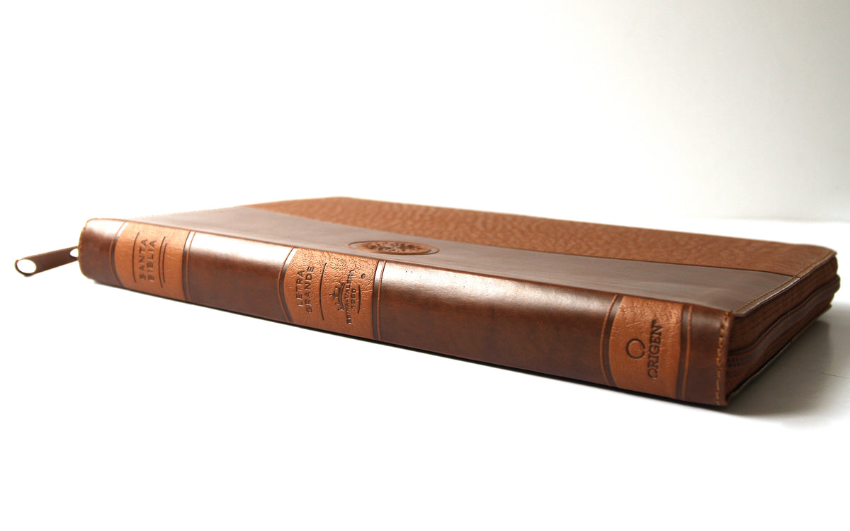 Biblia Reina Valera 1960 Tamaño grande, letra grande piel canela con cremallera / Spanish Holy Bible RVR 1960. Large Size Large Print Brown Leather with Zipper interior 3 (ISBN 9781644732205)