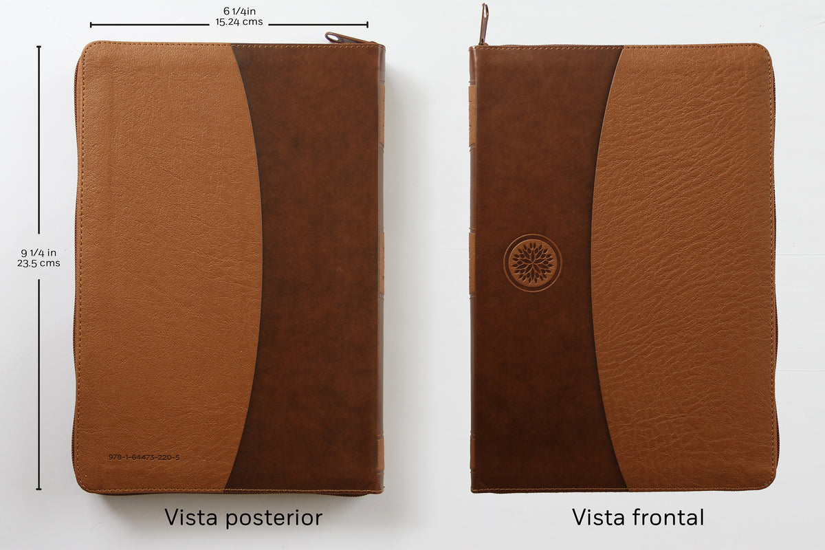 Biblia Reina Valera 1960 Tamaño grande, letra grande piel canela con cremallera / Spanish Holy Bible RVR 1960. Large Size Large Print Brown Leather with Zipper interior 4 (ISBN 9781644732205)