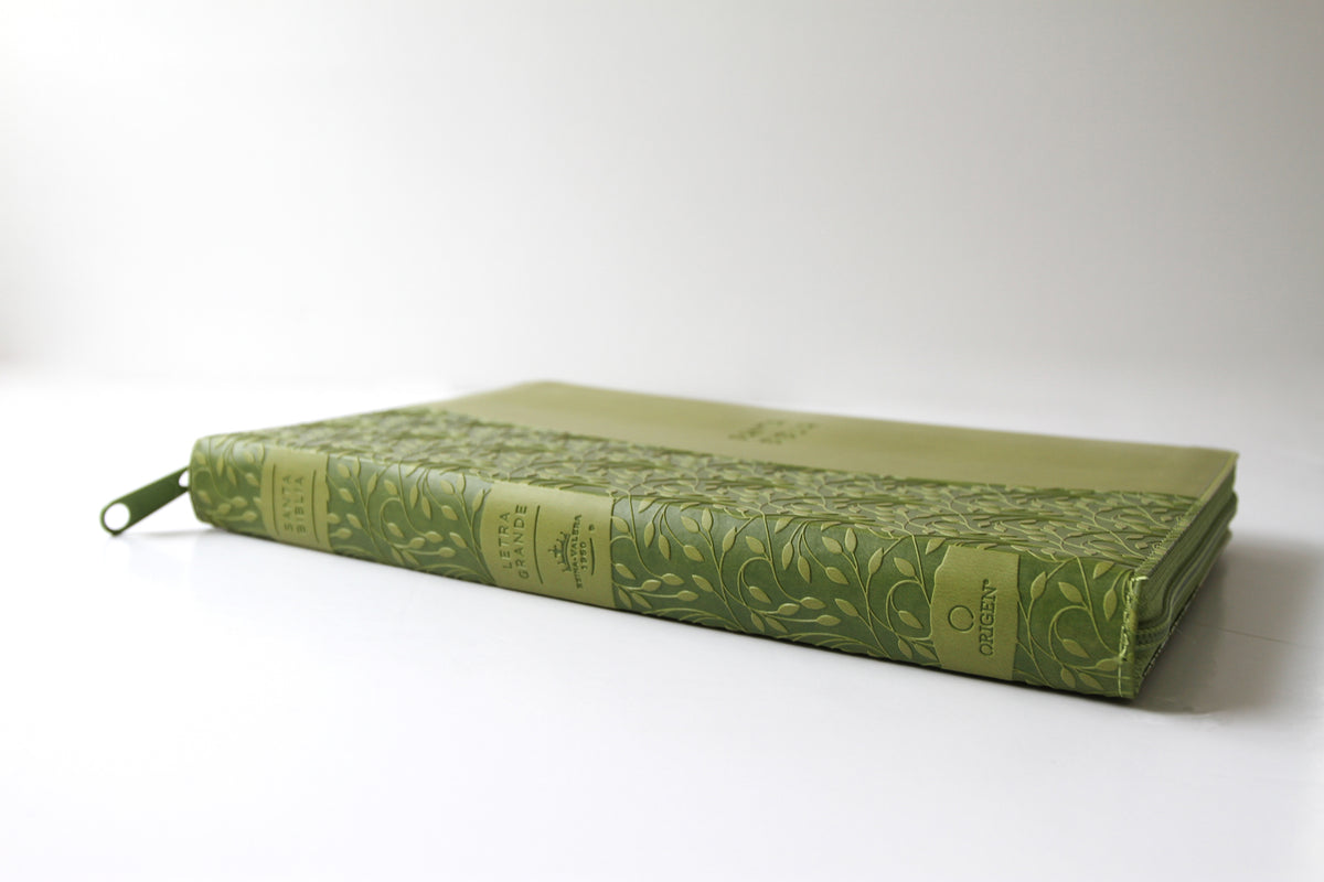 Biblia Reina Valera 1960 Tamaño grande, letra grande piel verde con cremallera / Spanish Holy Bible RVR 1960. Large Size, Large Print Green Leather with Zippe interior 1 (ISBN 9781644732212)