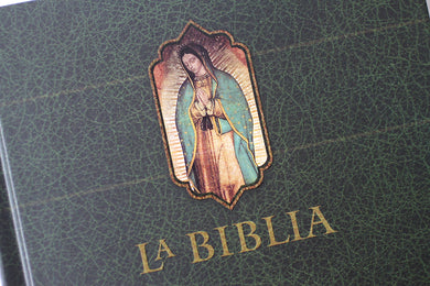 La Biblia Católica: Tamaño grande, Edición letra grande. Tapa dura, verde, con Virgen interior 2 (ISBN 9781644732472)