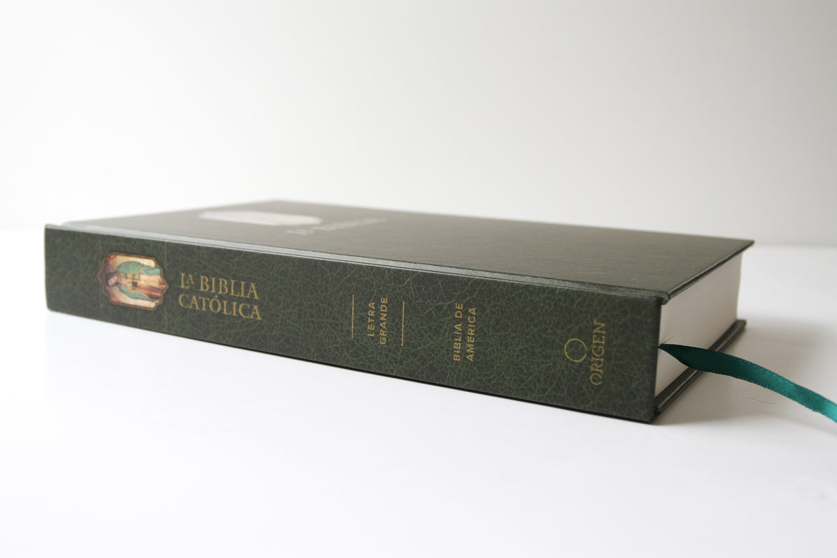 La Biblia Católica: Tamaño grande, Edición letra grande. Tapa dura, verde, con Virgen interior 3 (ISBN 9781644732472)