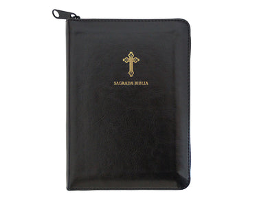 Biblia Católica en español. Símil piel negro, con cremallera, tamaño compacto / Catholic Bible. Spanish-Language, Leathersoft, Black, Zipper Compact interior 4 (ISBN 9781644732991)