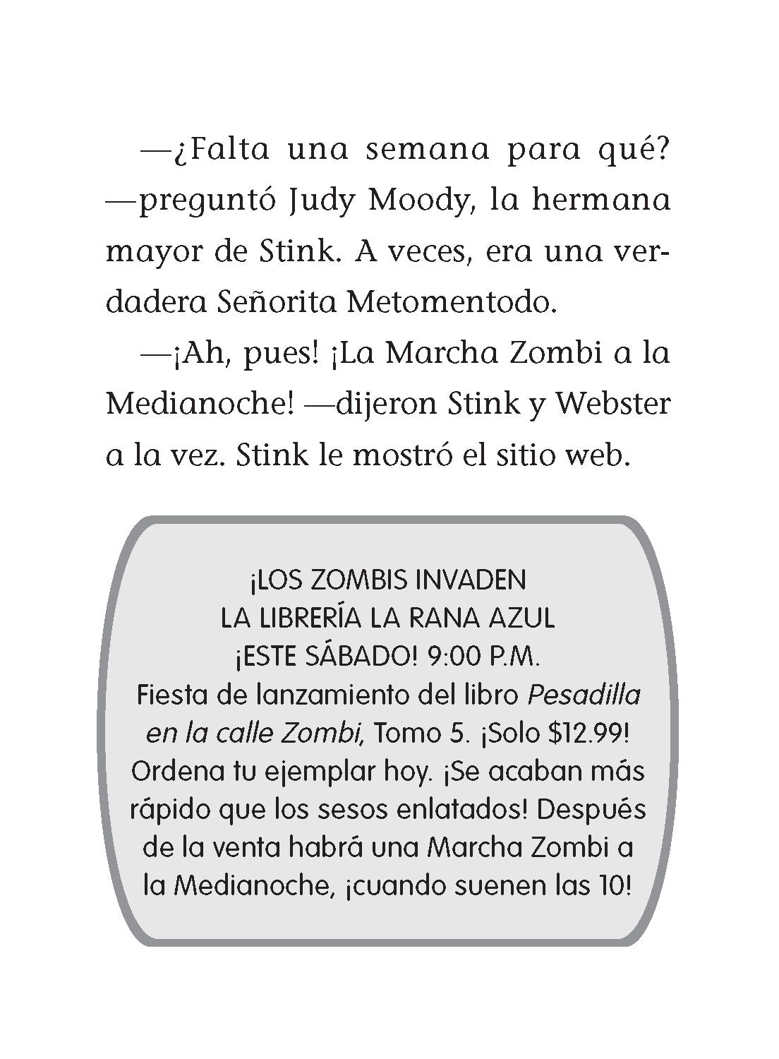 Stink y la Marcha Zombi a la Medianoche / Stink and the Midnight Zombie Walk interior 5 (ISBN 9781644733561)