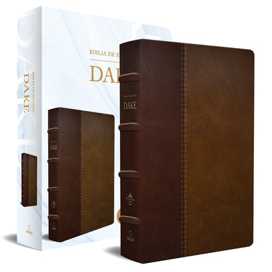 RVR 1960 Biblia de estudio Dake, tamaño grande, piel duotono marrón / Spanish RVR 1960 Dake Study Bible, Large Size, Duotone Brown Leather cover (ISBN 9781644733684)