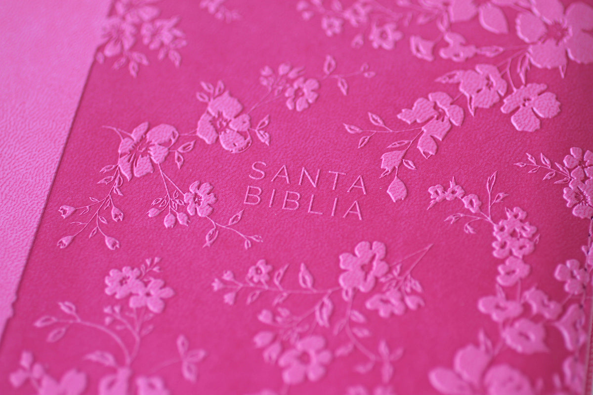 Biblia Reina Valera 1960 letra grande. Símil piel fucsia, cremallera, índice, manual / Spanish Bible RVR 1960. Handy Size, Large Print, Leathersoft interior 4 (ISBN 9781644733851)