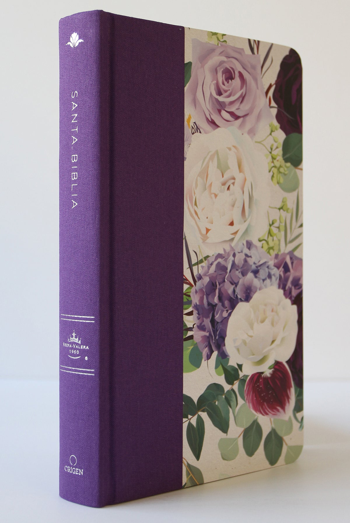Biblia RVR1960 Tapa dura y tela morada con flores tamaño manual / Spanish Bible RVR 1960 Handy Size Large Print Hardcover Cloth with Purple Floral interior 3 (ISBN 9781644733882)