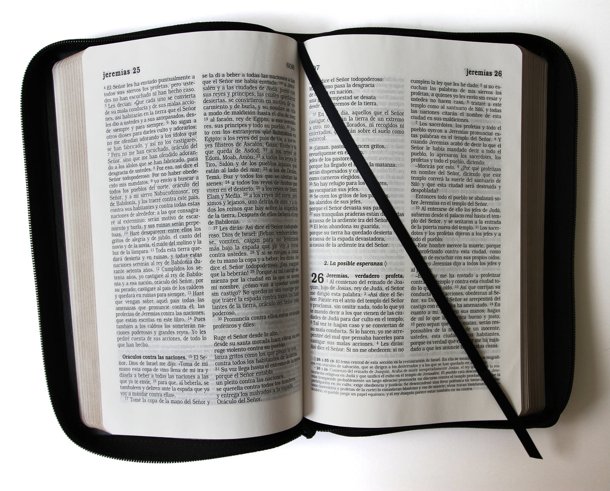 La Biblia Católica letra y tamaño grande. Símil piel negra, cremallera / Catholic Bible in spanish Black Leathersoft with Zipper interior 1 (ISBN 9781644734612)
