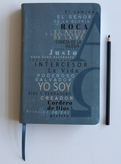 Biblia RVR 1960 letra grande tamaño manual, simil piel azul Alpha Omega con nombres de Dios / Spanish Bible RVR 1960 Handy Size Large Print Leathersoft interior 5 (ISBN 9781644735619)