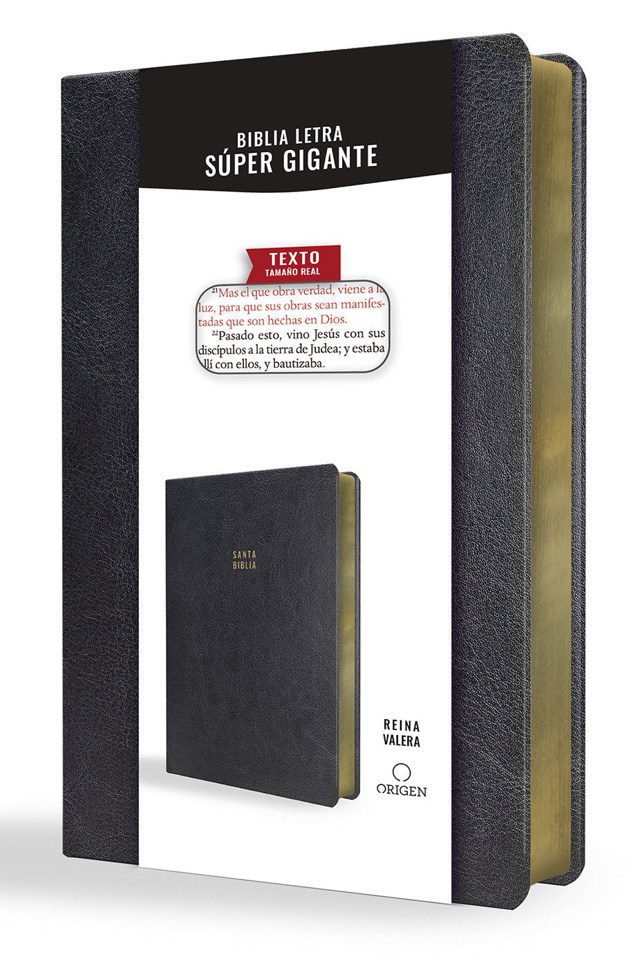 Biblia Reina Valera letra súper gigante, símil piel negro / Spanish Bible Reina Valera Super Giant Print, Black Leathersoft cover (ISBN 9781644735664)