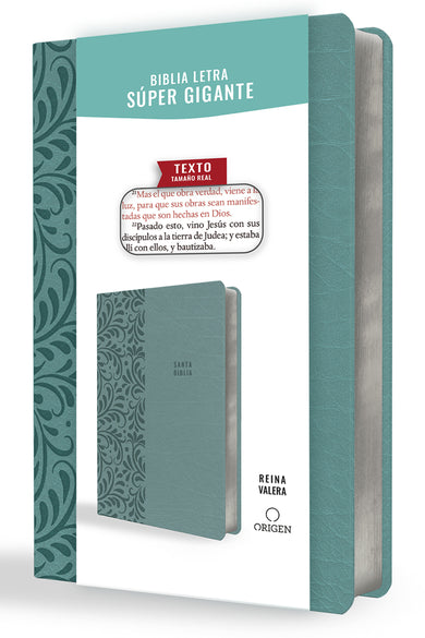 Biblia Reina Valera letra súper gigante, símil piel aguamarina / Spanish Bible Reina Valera Super Giant Print, Aquamarine Leathersoft cover (ISBN 9781644735688)