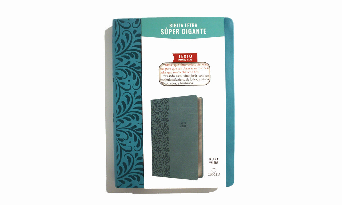 Biblia Reina Valera letra súper gigante, símil piel aguamarina / Spanish Bible Reina Valera Super Giant Print, Aquamarine Leathersoft interior 4 (ISBN 9781644735688)