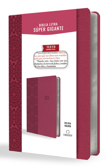 Biblia Reina Valera letra súper gigante, símil piel fucsia / Spanish Bible Reina Valera Super Giant Print, Fuchsia Leathersoft cover (ISBN 9781644736258)